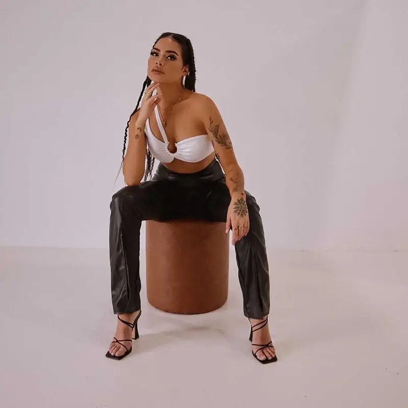 White Hollow Out Camisole Cross Body Top — feature 7