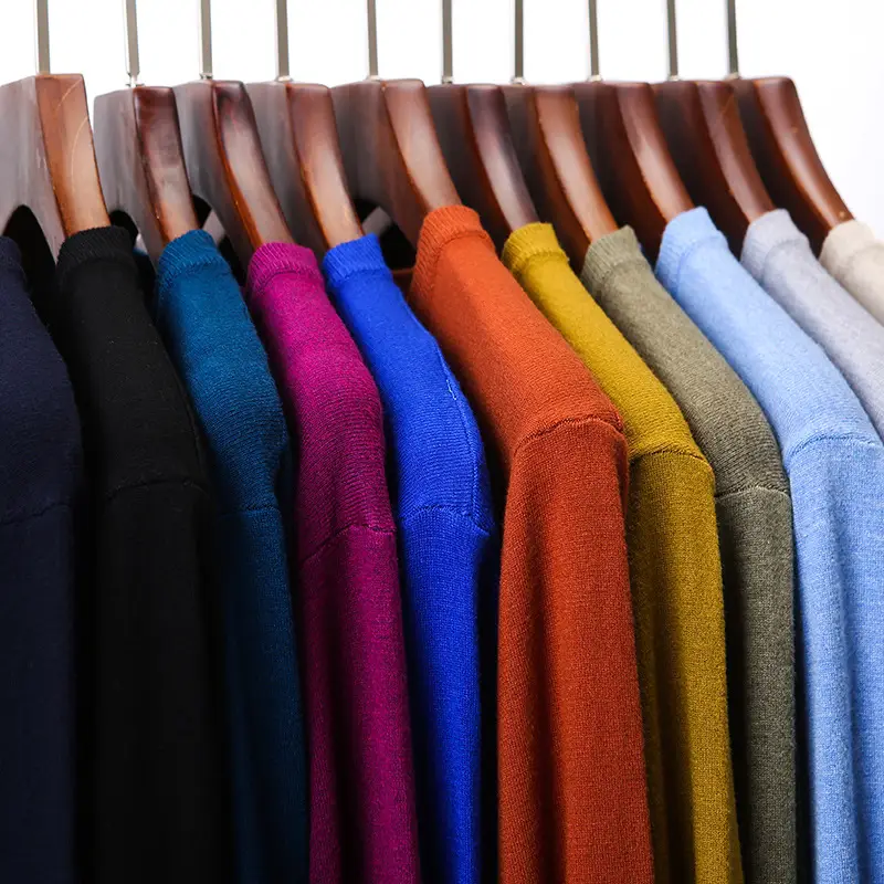 Men's Blue Knitted Slim Fit Sweater - Image 14