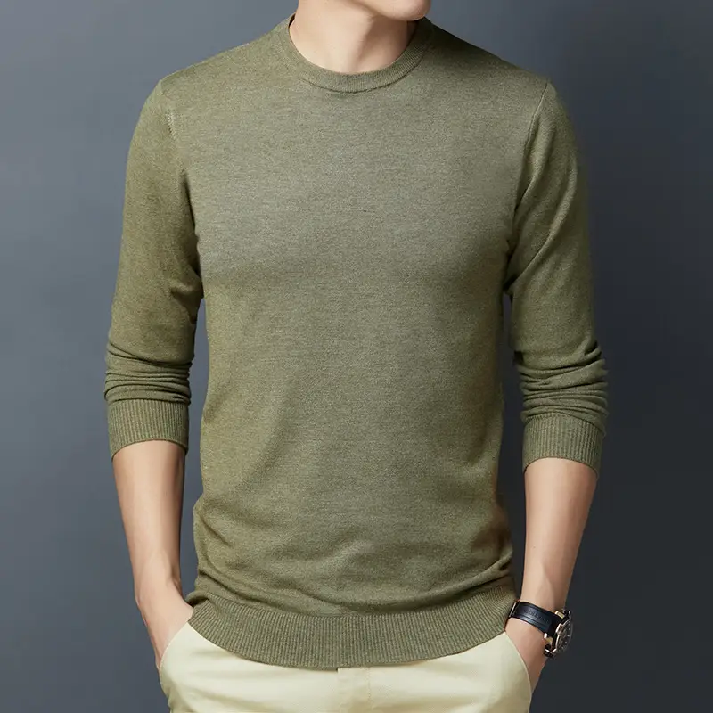 Men's Blue Knitted Slim Fit Sweater - Image 11
