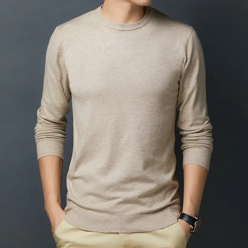 Men's Blue Knitted Slim Fit Sweater - Image 12