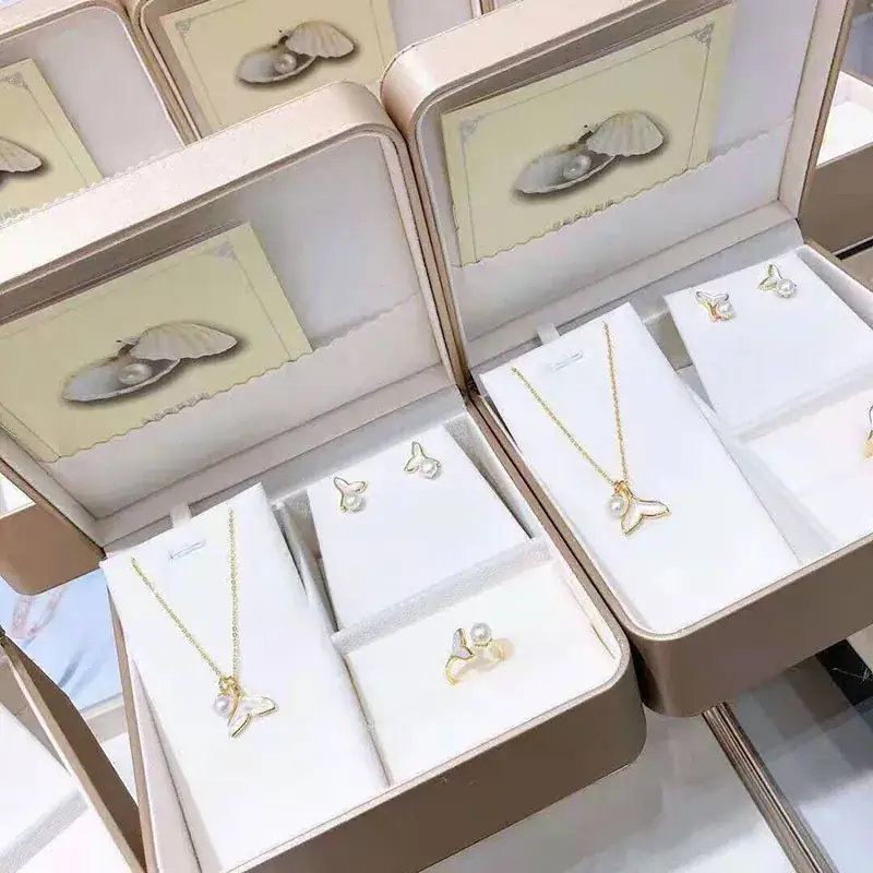 Pearl Heart Necklace Set for Women Gold Chain