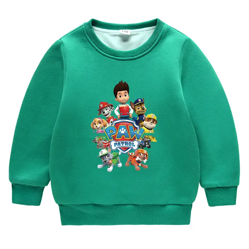2023 Kids Velvet Sweatshirt Green Double Layer Cold Proof - Image 5