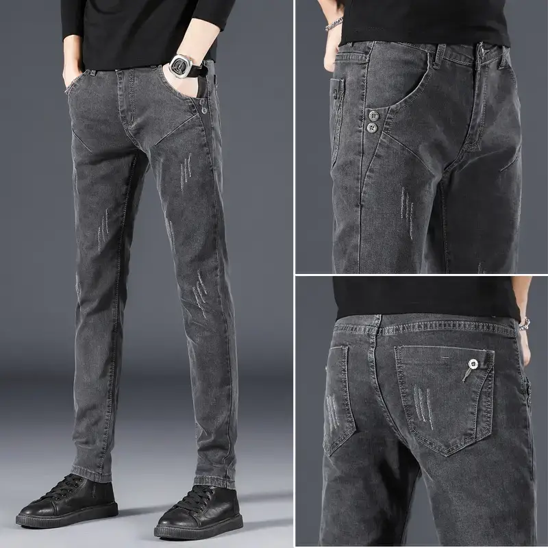 2021 Slim Fit Skinny Jeans Men's Korean Style - Image 3