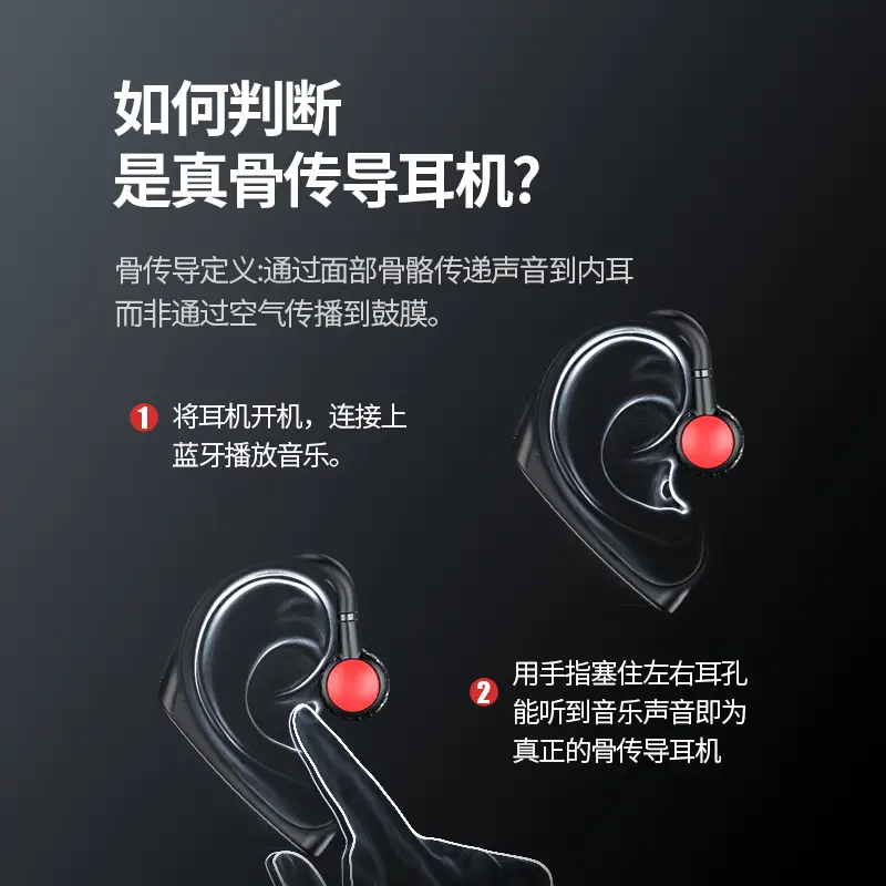 Wireless Bone Conduction Headset Black 5.3mm - Image 8