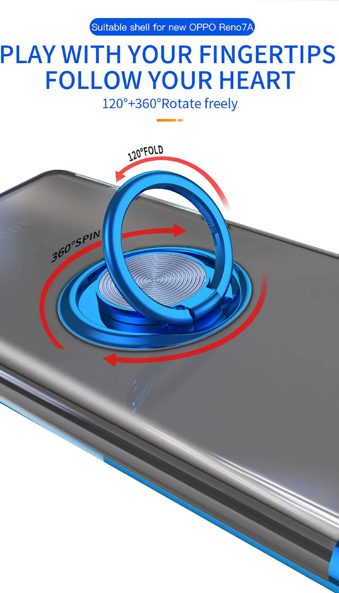 Oppo Reno13A Protective Case with Ring & Transparent Design — feature 20