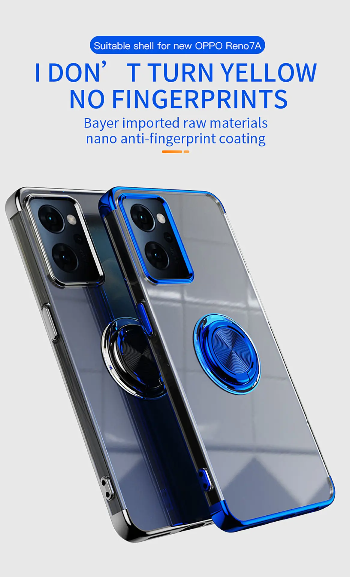 Oppo Reno13A Protective Case with Ring & Transparent Design — feature 24