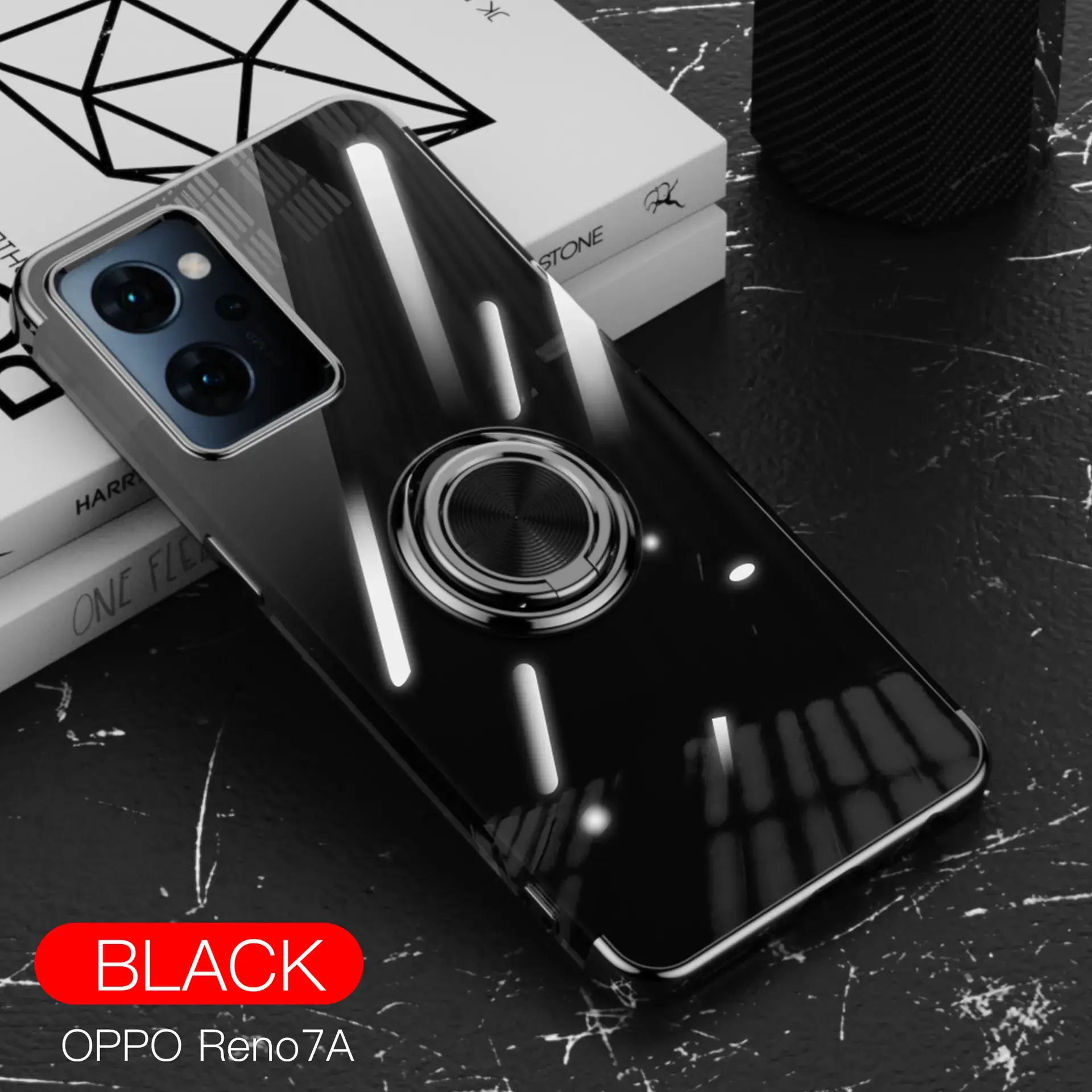 Oppo Reno13A Protective Case with Ring & Transparent Design - Image 2