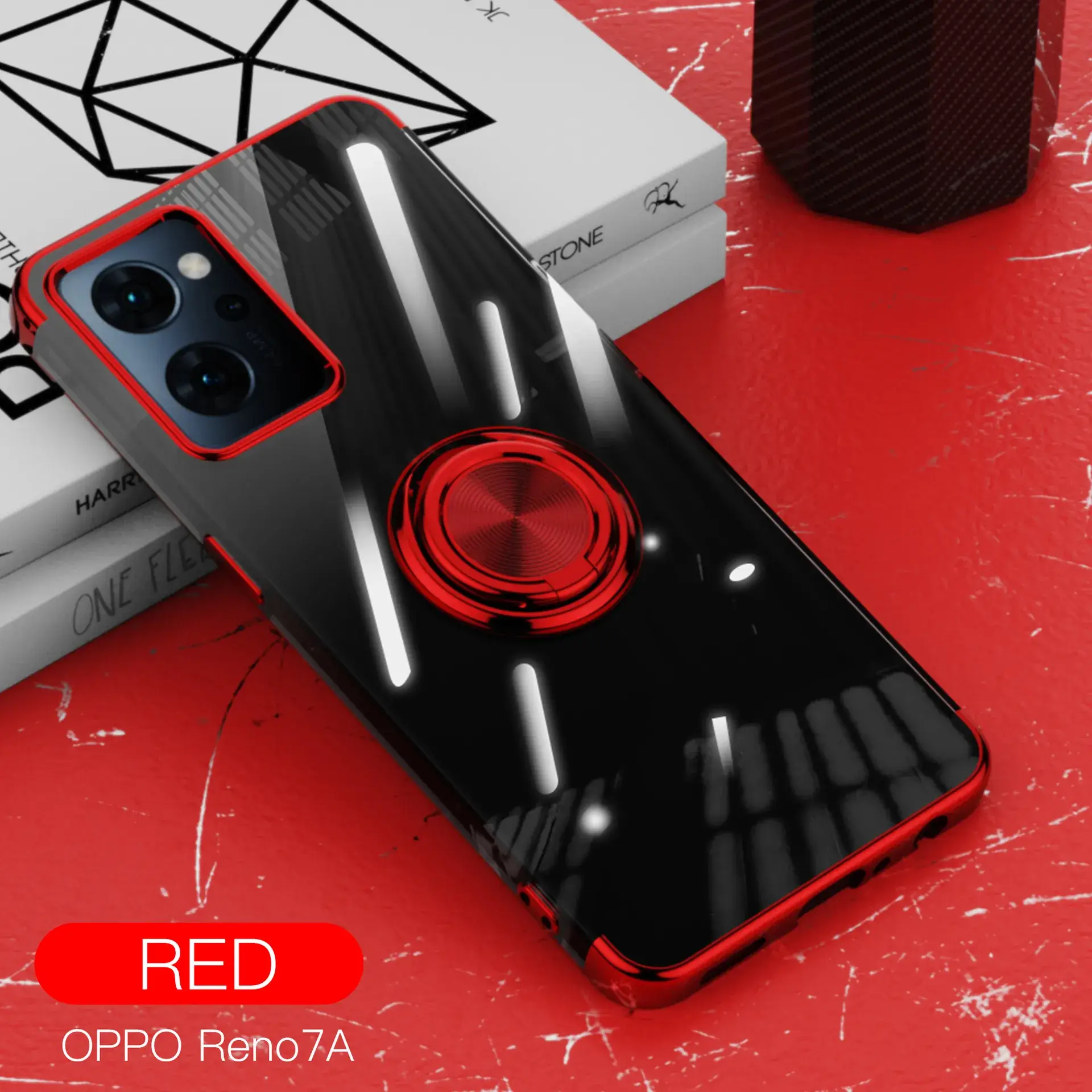 Oppo Reno13A Protective Case with Ring & Transparent Design - Image 4