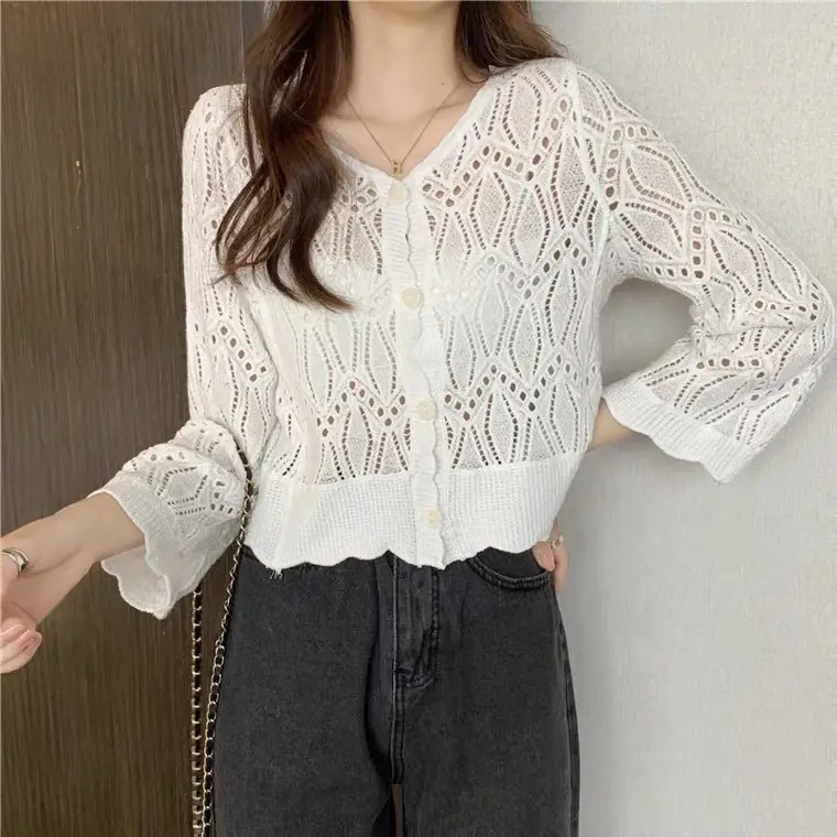 Women's White Lace French Square Collar Boissonnade Top - Image 3