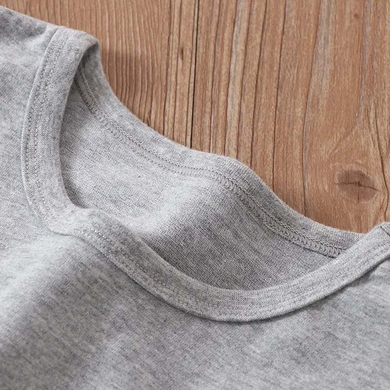 Gray Cotton Round Neck T-Shirt for Boys Girls - Image 5