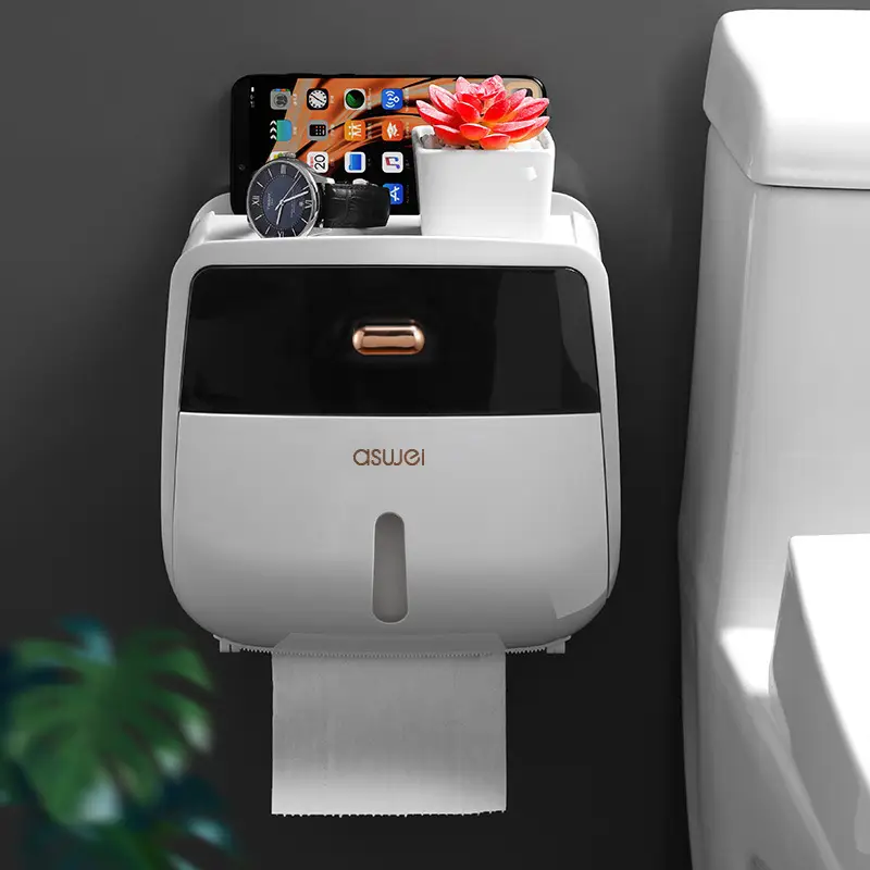 Double-Layer Wall-Mounted Tissue Box with Watch Holder - Image 6