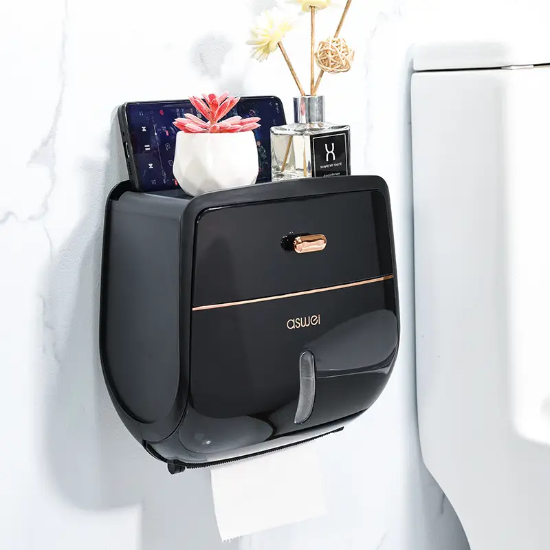 Double-Layer Wall-Mounted Tissue Box with Watch Holder - Image 4