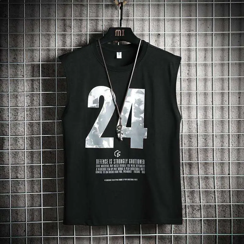 Men's 24 Racing Printed Sleeveless Vest Black