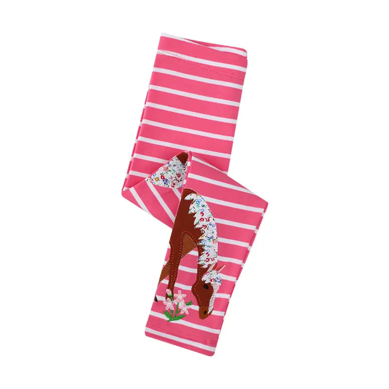 2025 Pink Striped Embroidered Girls Leggings Set - Image 6