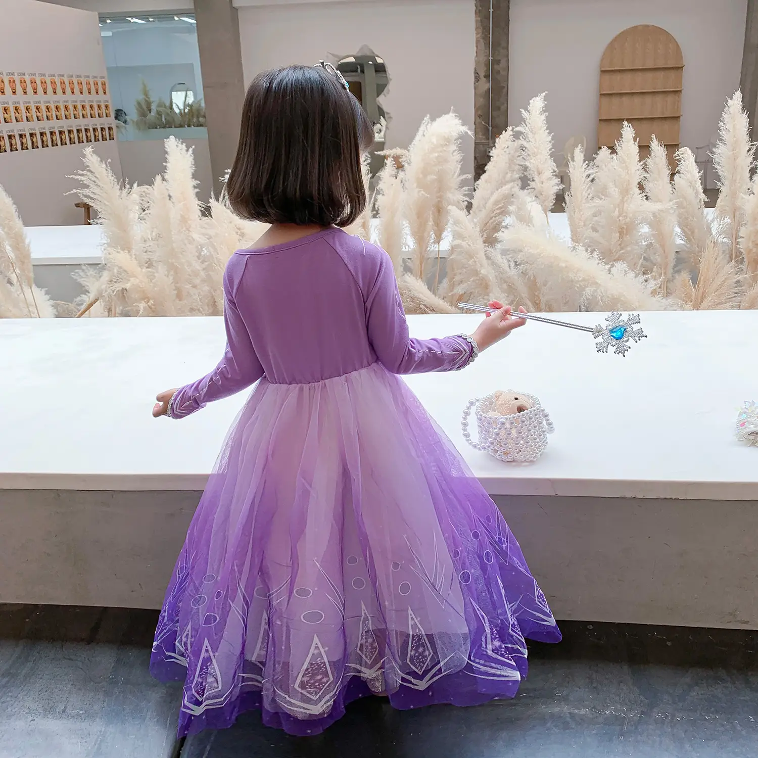 2021 New Kids Frozen Dress Purple Princess Elsa Dress — feature 10