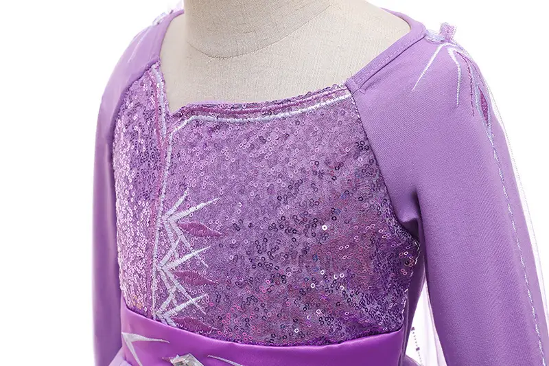 2021 New Kids Frozen Dress Purple Princess Elsa Dress — feature 14