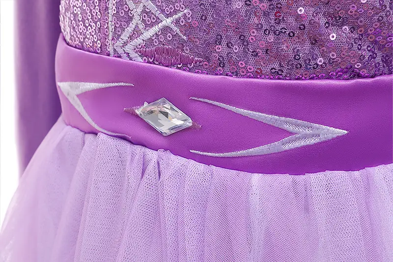 2021 New Kids Frozen Dress Purple Princess Elsa Dress — feature 15