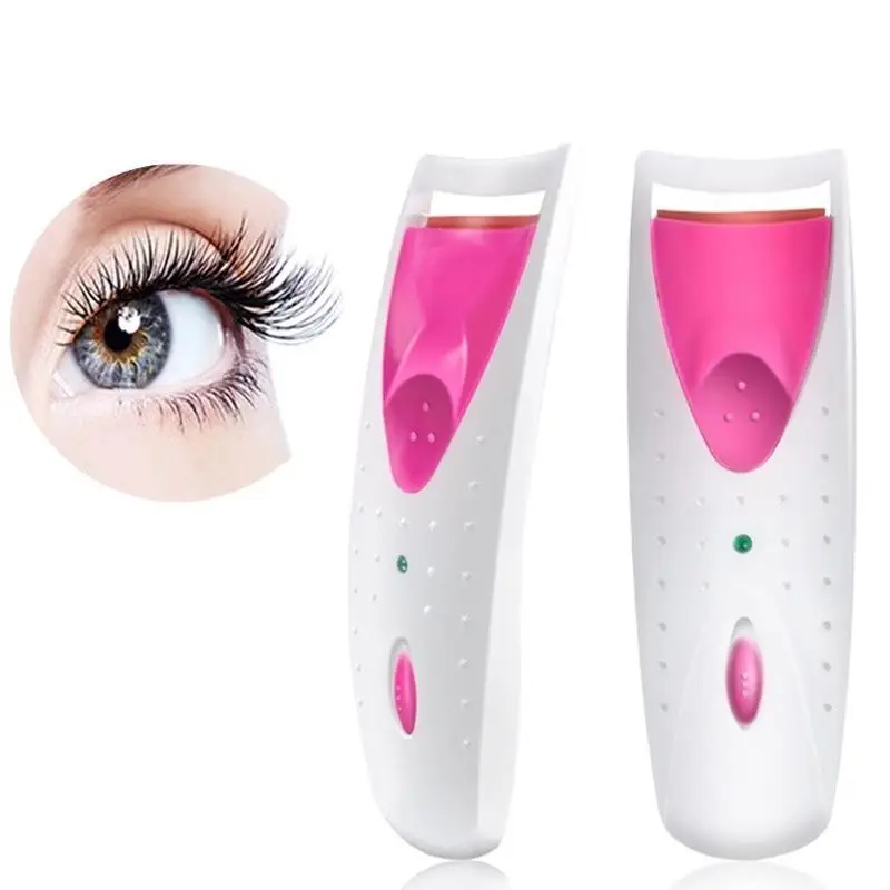 Electric Eyelash Curler Mini Portable Anti-Scald Pink - Image 2