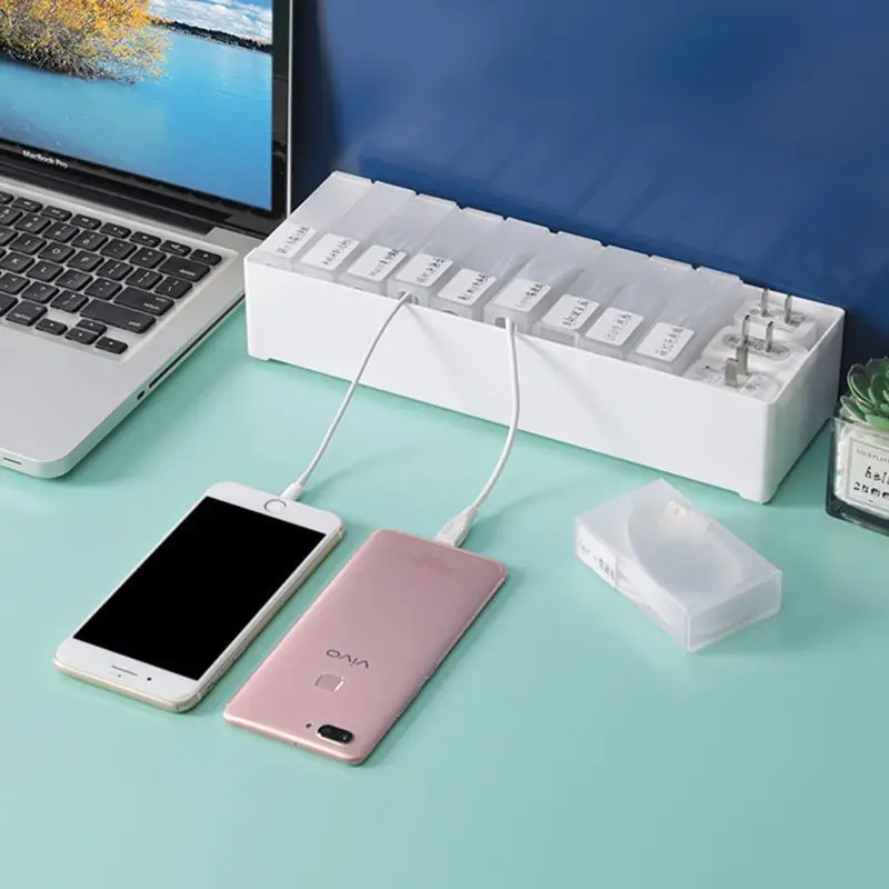 2218 Earphone Data Cable Storage Box White - Image 5