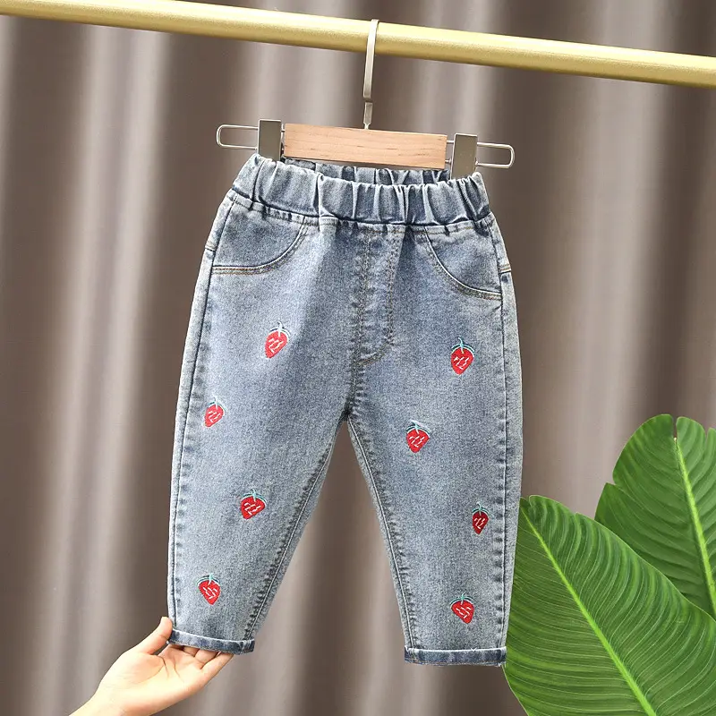 Girls Jeans 2025 Cotton Blue Kids 3Yrs - Image 2