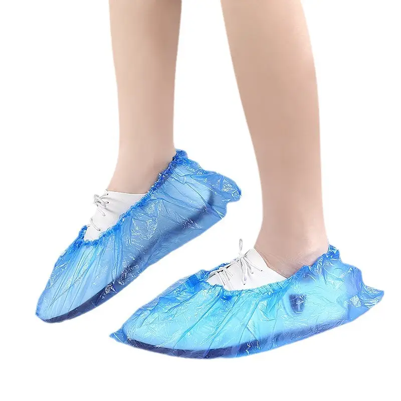Disposable Shoe Covers 100 Pads PE Rainproof Dustproof Dark Blue