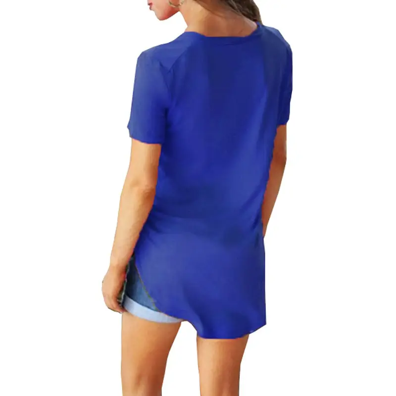 Women V Neck Loose T-Shirt Large Colorful Summer Wear — feature 28