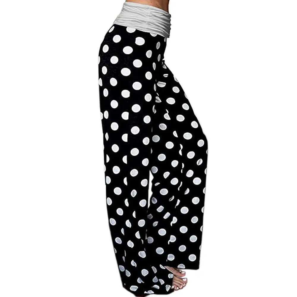 Women's Wide Leg Milk Silk Yoga Pants Black - Image 3