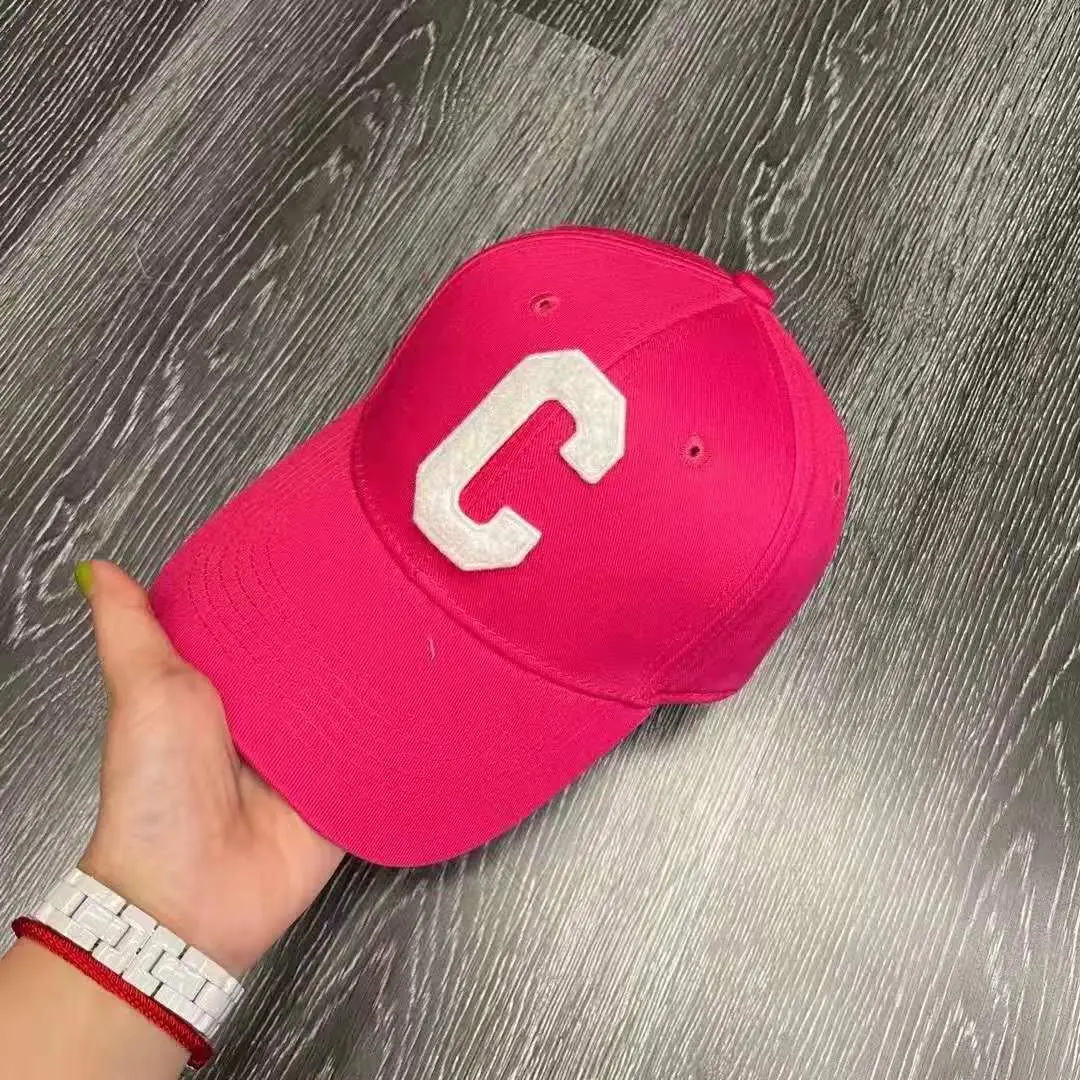 C Letter Baseball Caps for Kids Summer White Blue