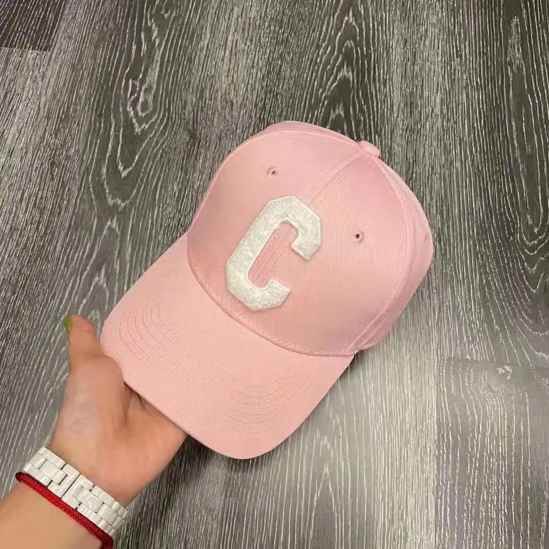 C Letter Baseball Caps for Kids Summer White Blue