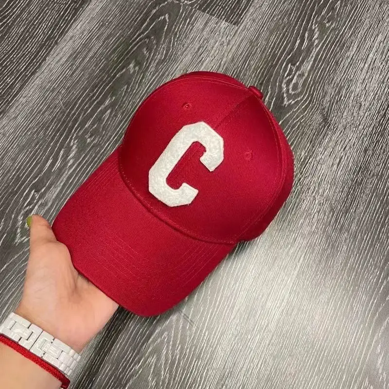 C Letter Baseball Caps for Kids Summer White Blue