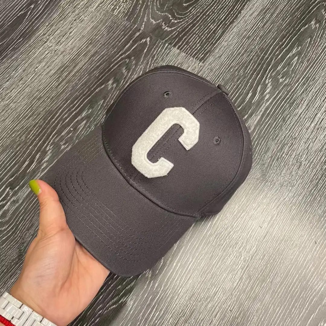 C Letter Baseball Caps for Kids Summer White Blue