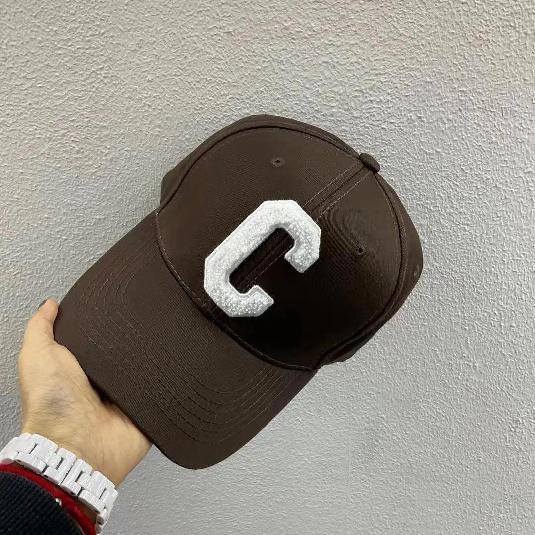 C Letter Baseball Caps for Kids Summer White Blue