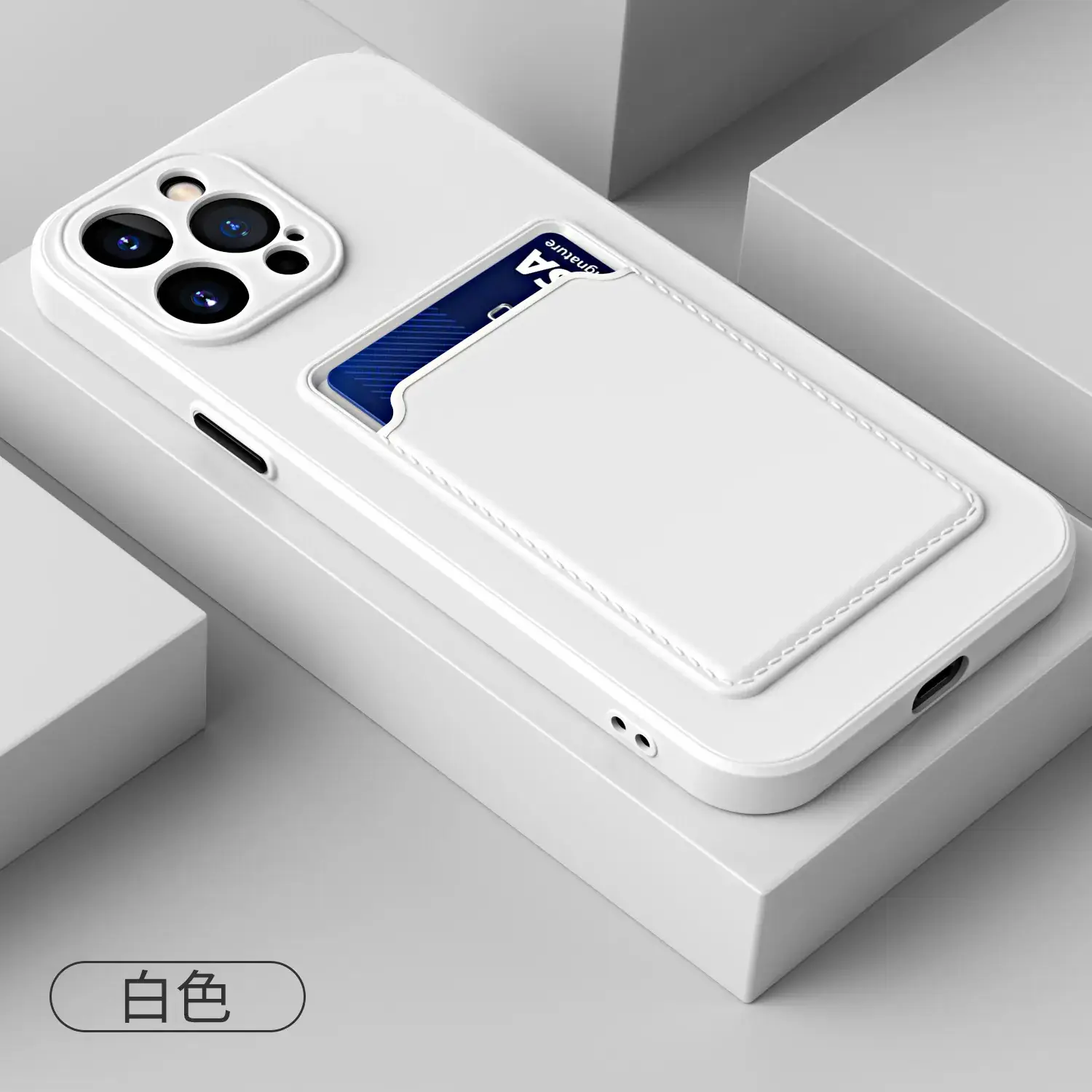 Dark Blue Silicone Phone Case for iPhone 15 Pro - Image 2