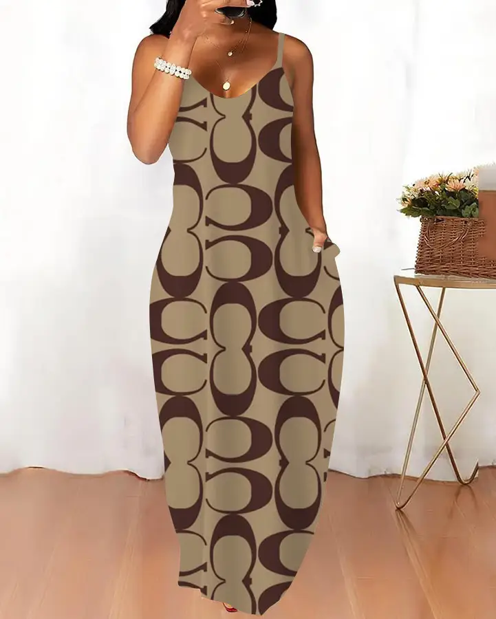 Daisy Floral 3D Printed Strap Dress Green - Image 13