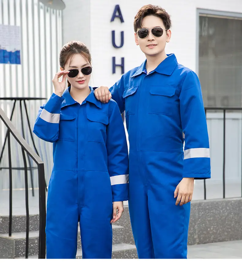 Men Navy Blue Reflective Work Suit with Reflective Sleeves — feature 16