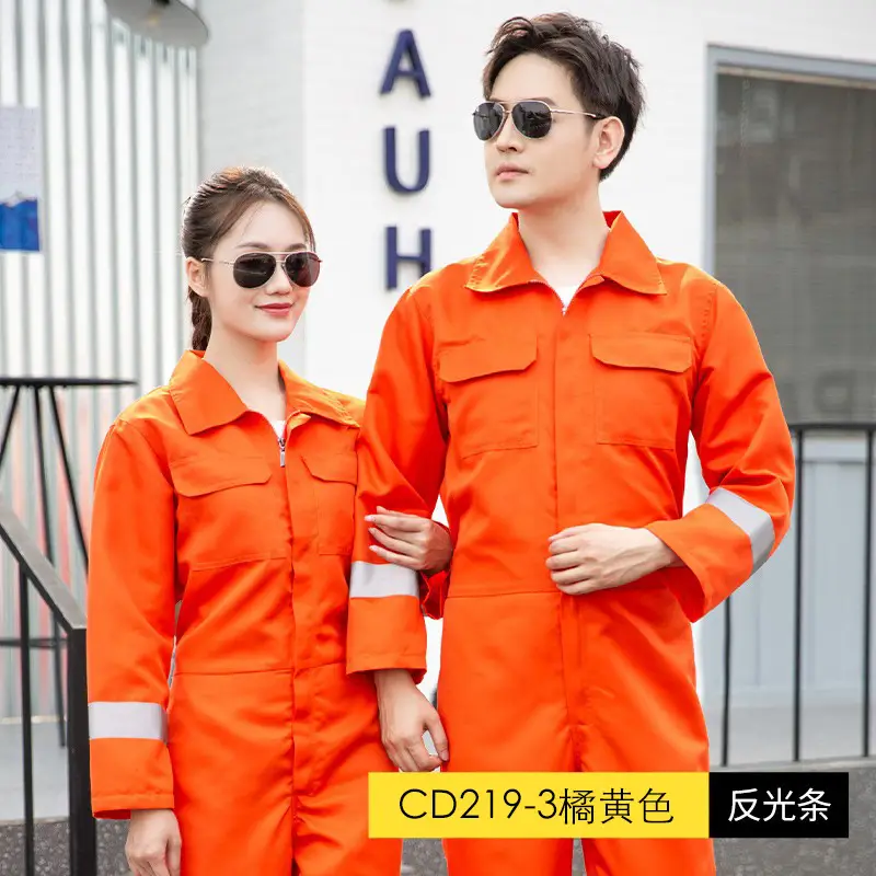 Men Navy Blue Reflective Work Suit with Reflective Sleeves - Image 3