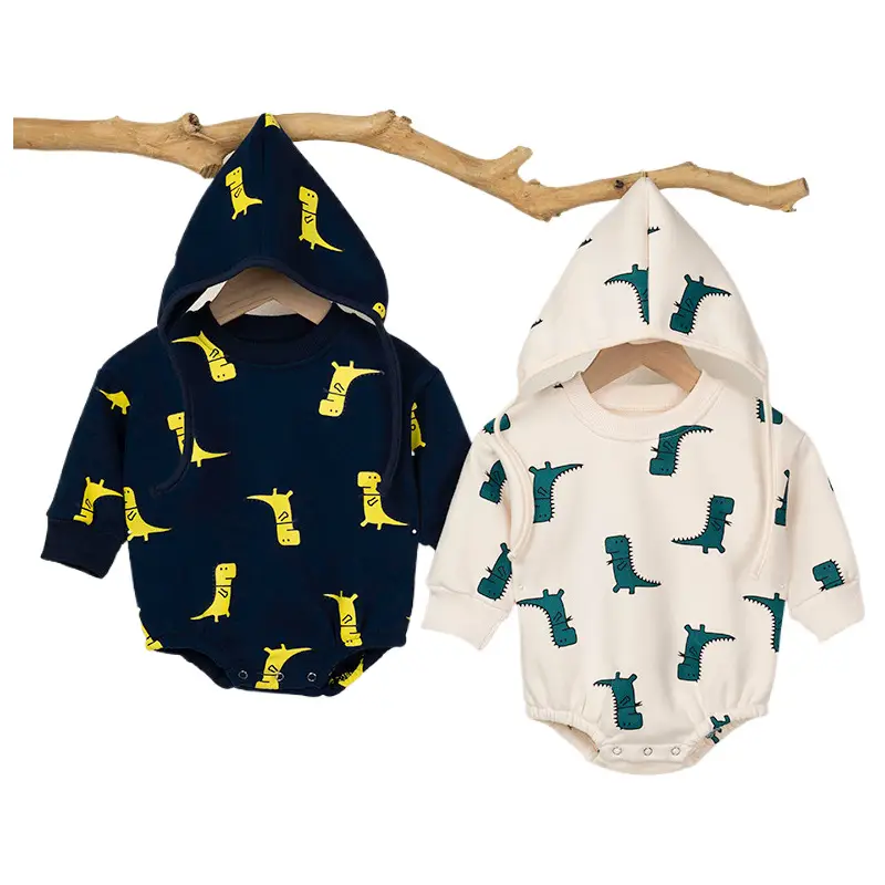 Baby Hoodie Set Dinosaur Print Long Sleeve - Image 7