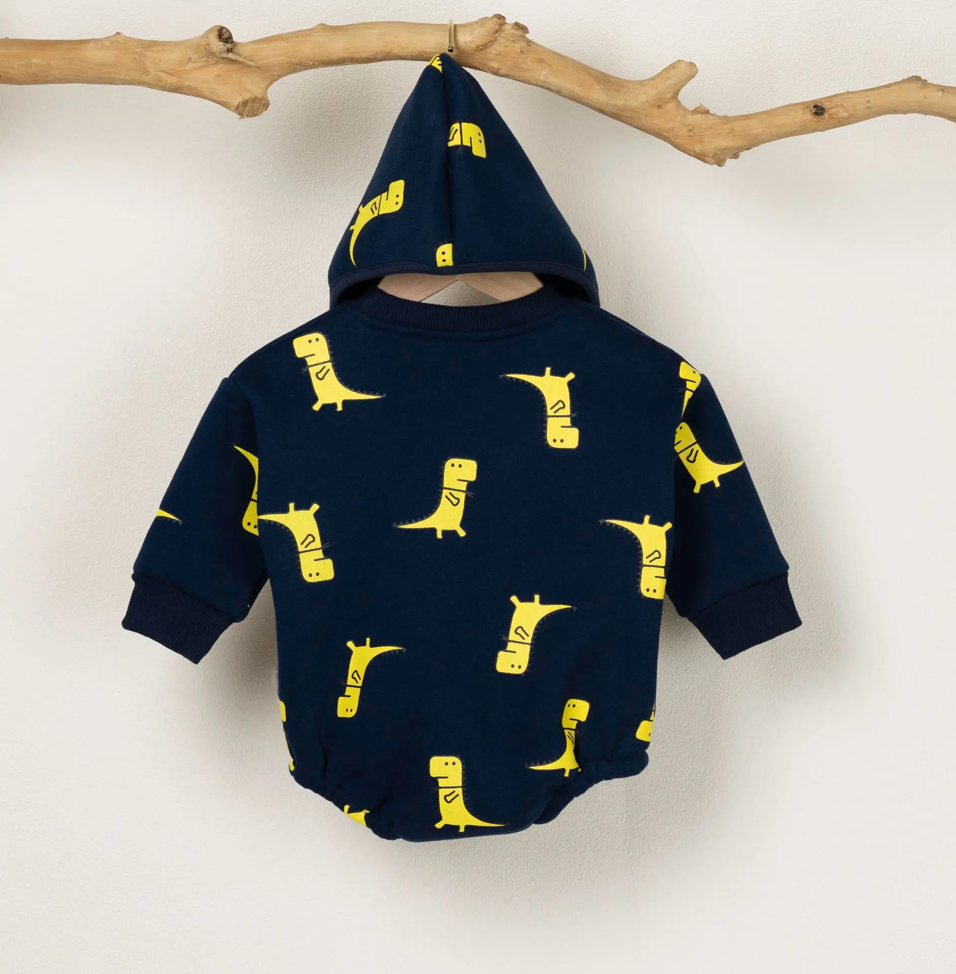 Baby Hoodie Set Dinosaur Print Long Sleeve - Image 2