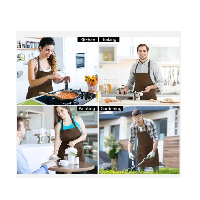 Purple Crossbody Neck Apron for Kitchen BBQ Use