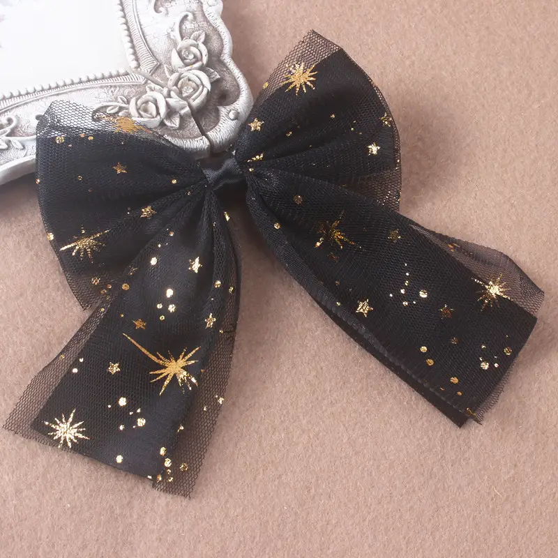 Houndstooth Bow Hairpin for Women Korean Style Clip