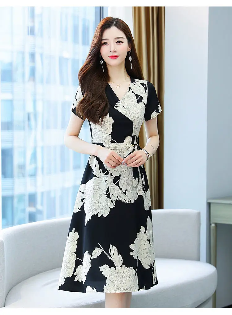 Women Floral Skirt Dress Korean Style Summer Wear 2023 Large — feature 14
