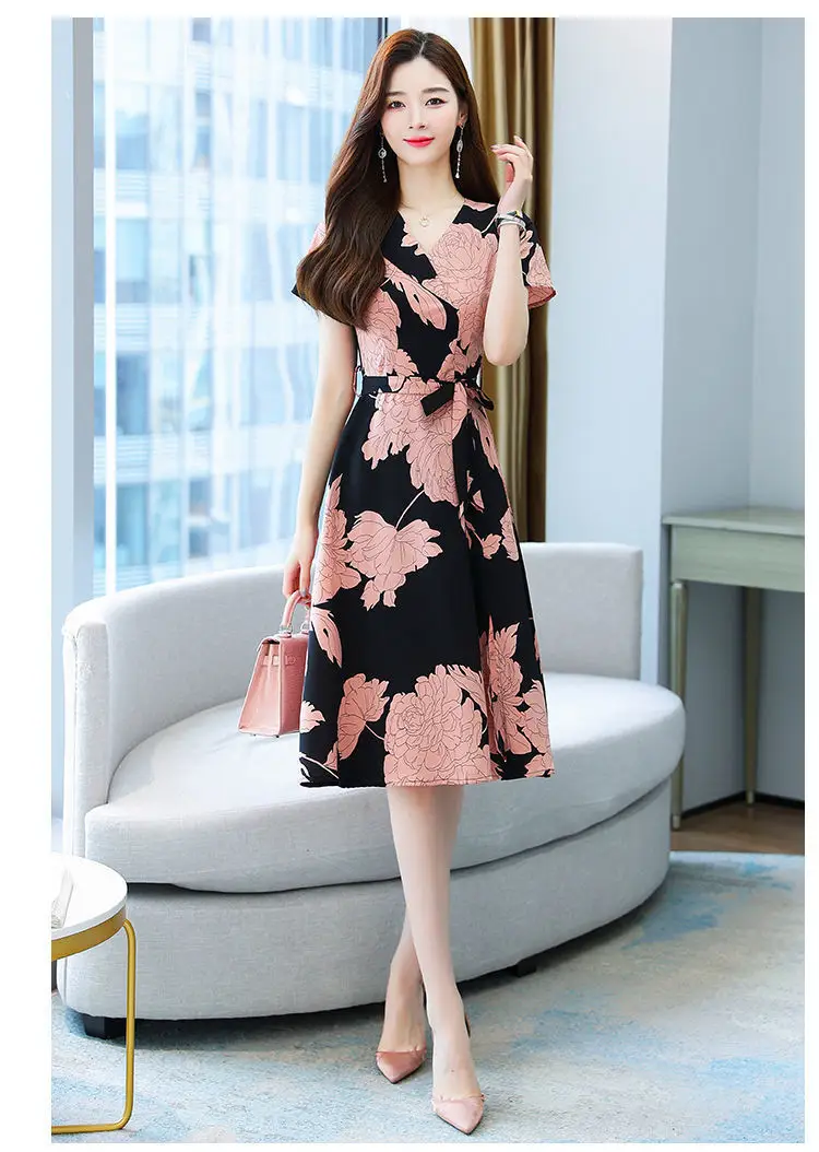 Women Floral Skirt Dress Korean Style Summer Wear 2023 Large — feature 19