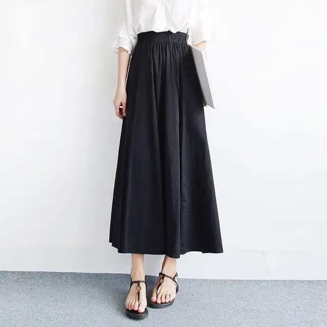 Japanese Style A-Line Skirt Olive Green Large Size - Image 5