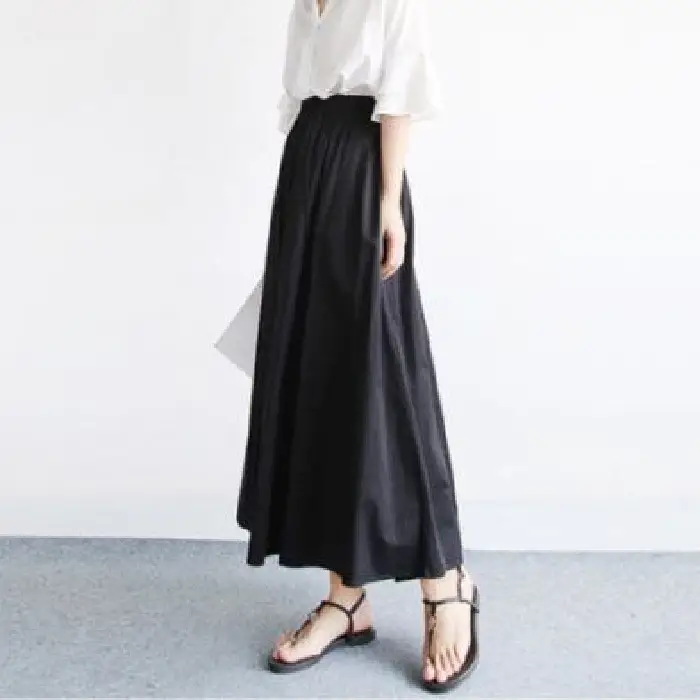 Japanese Style A-Line Skirt Olive Green Large Size - Image 7