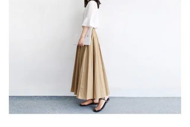 Japanese Style A-Line Skirt Olive Green Large Size — feature 10