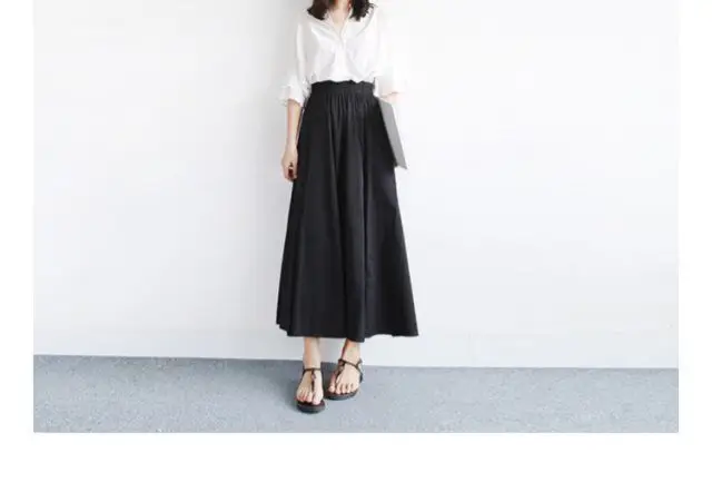Japanese Style A-Line Skirt Olive Green Large Size — feature 4