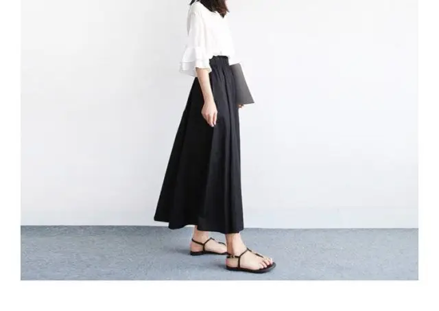 Japanese Style A-Line Skirt Olive Green Large Size — feature 5