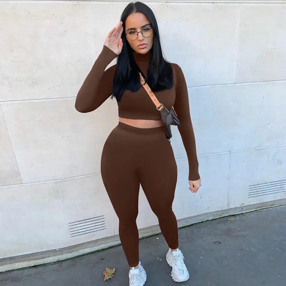 Women's Red Slim Fit Long Sleeve Sports Suit 2021 - Image 5