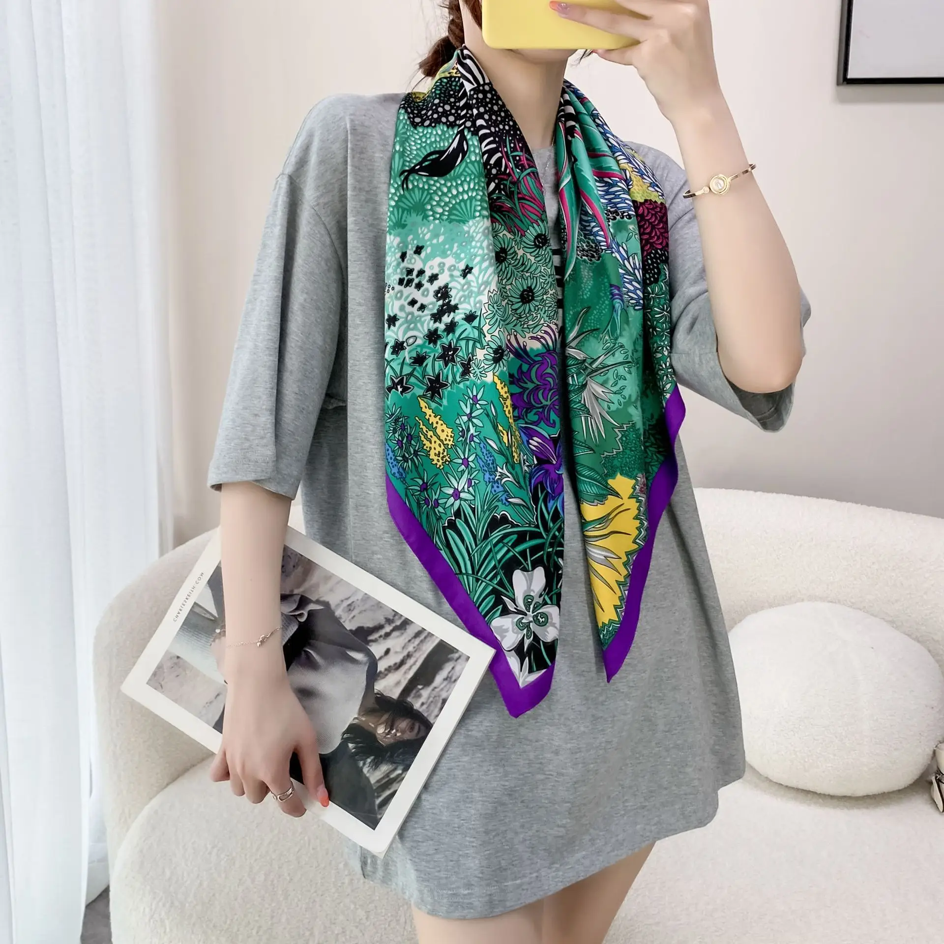 Sunscreen Shawl 90cm Large Square Muslim Women - Image 19