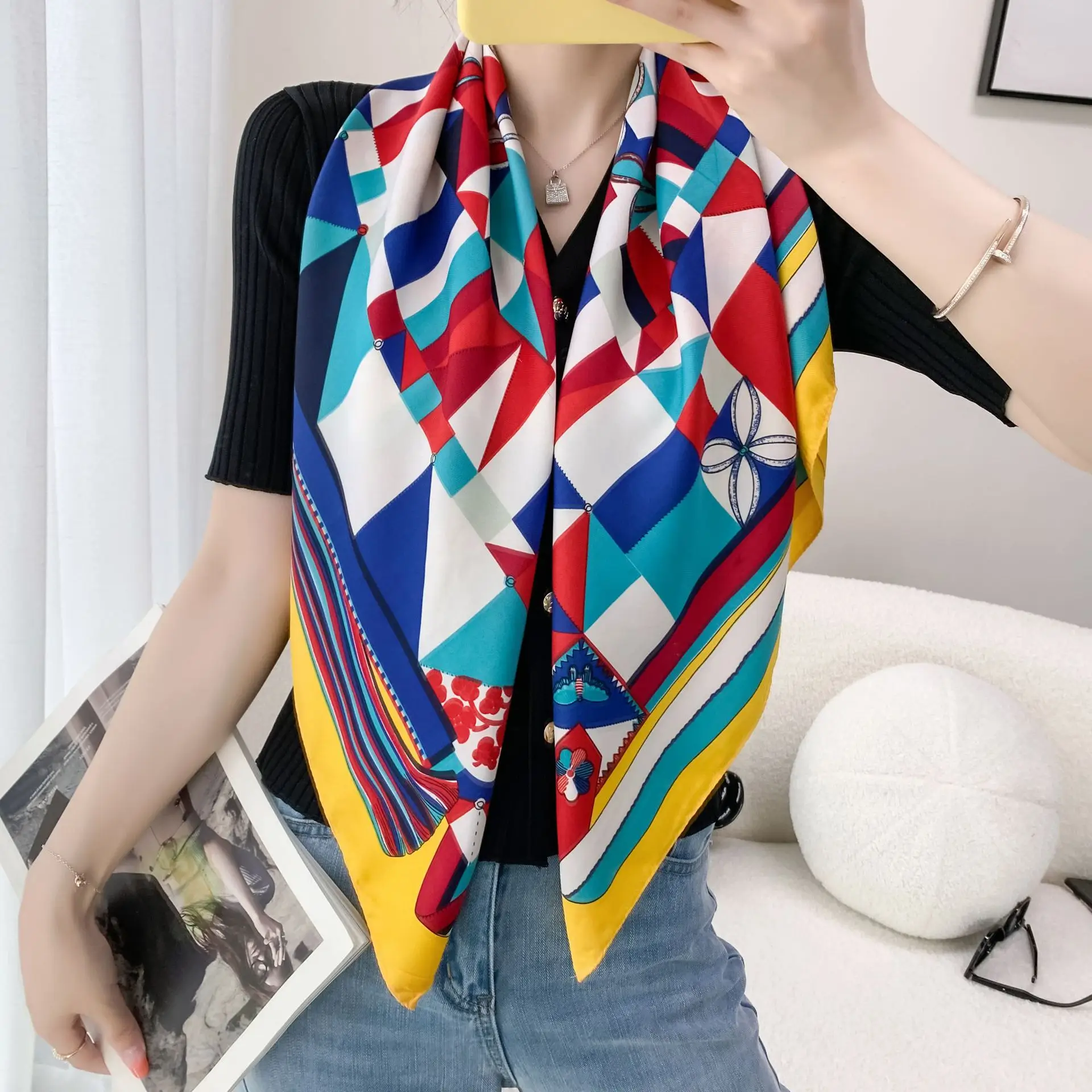 Sunscreen Shawl 90cm Large Square Muslim Women - Image 23